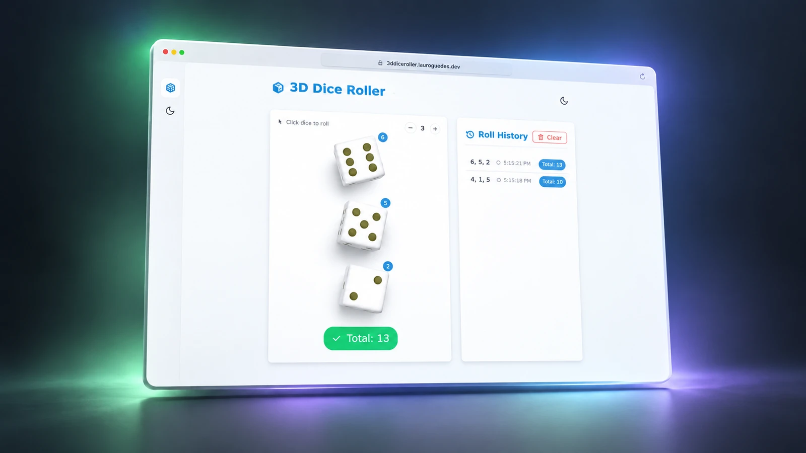 3D Dice Roller: Interactive CSS Dice Animation preview