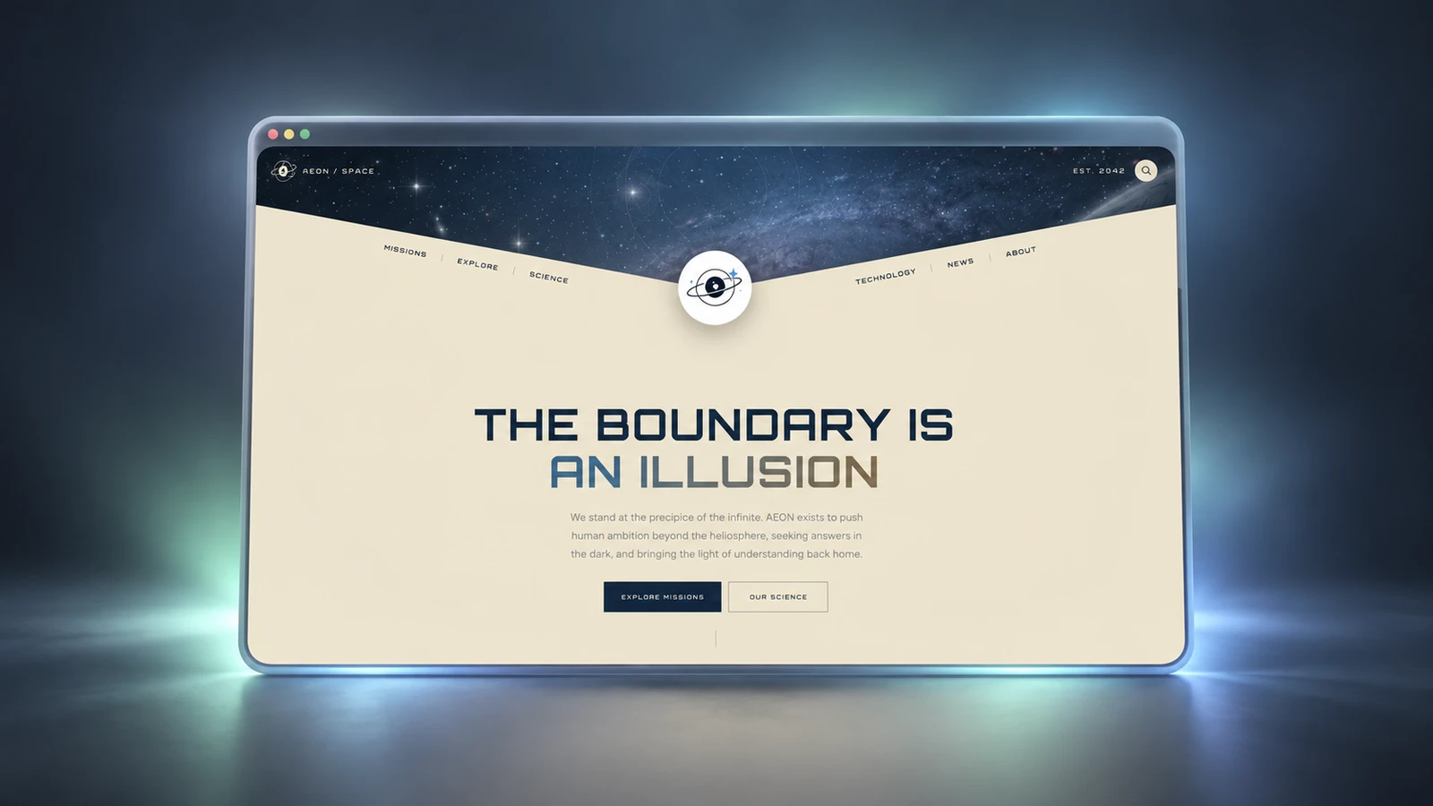 AEON / SPACE: Cinematic Space Agency Template preview