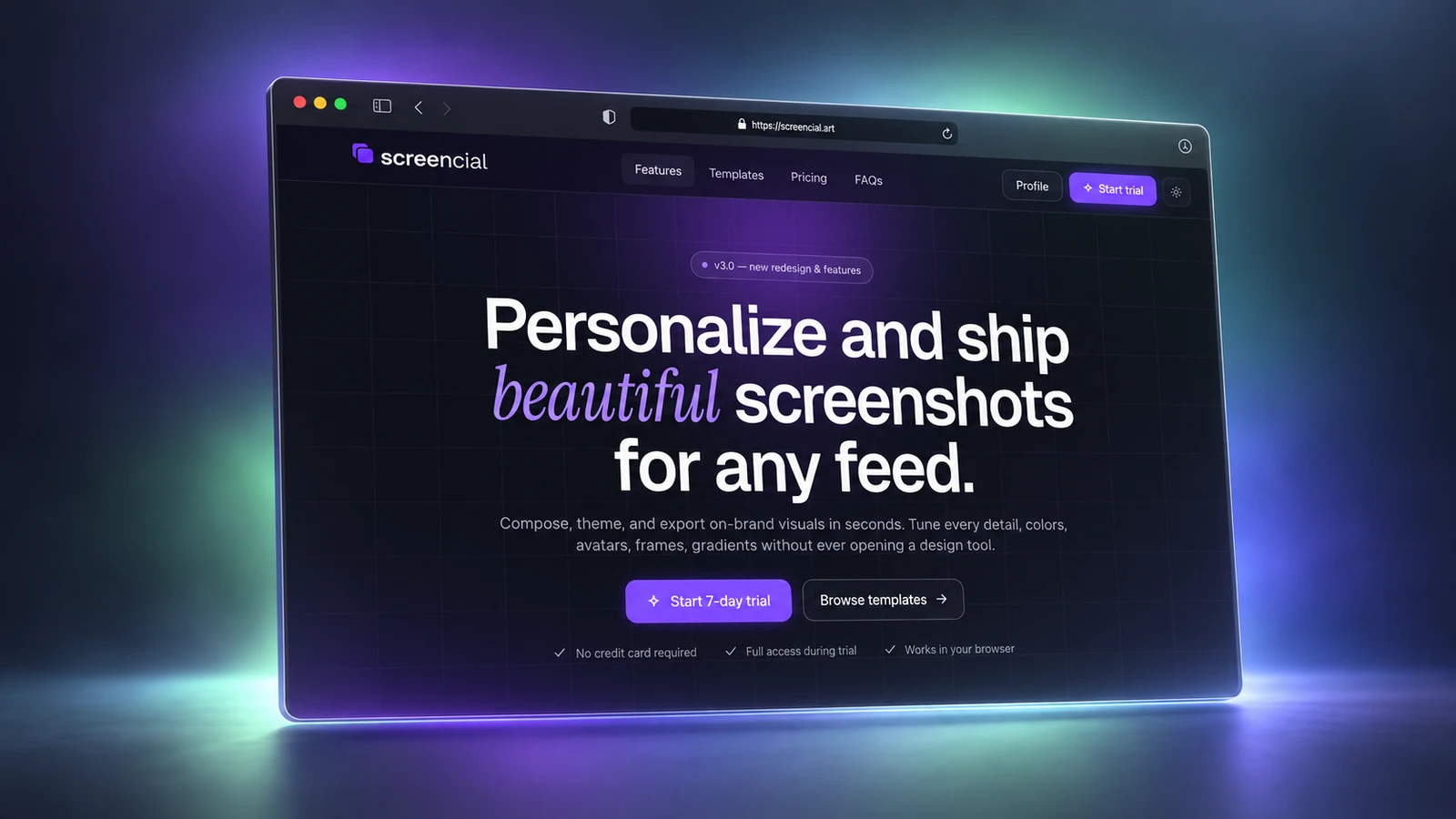 Screencial preview